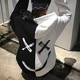 Худі чоловіче двокольрове Весняне-Літнє з логотипом Smile Посмішка Модний Світшот з капюшоном Be Happy кофта Би Хеппі трикотажна, фото 2