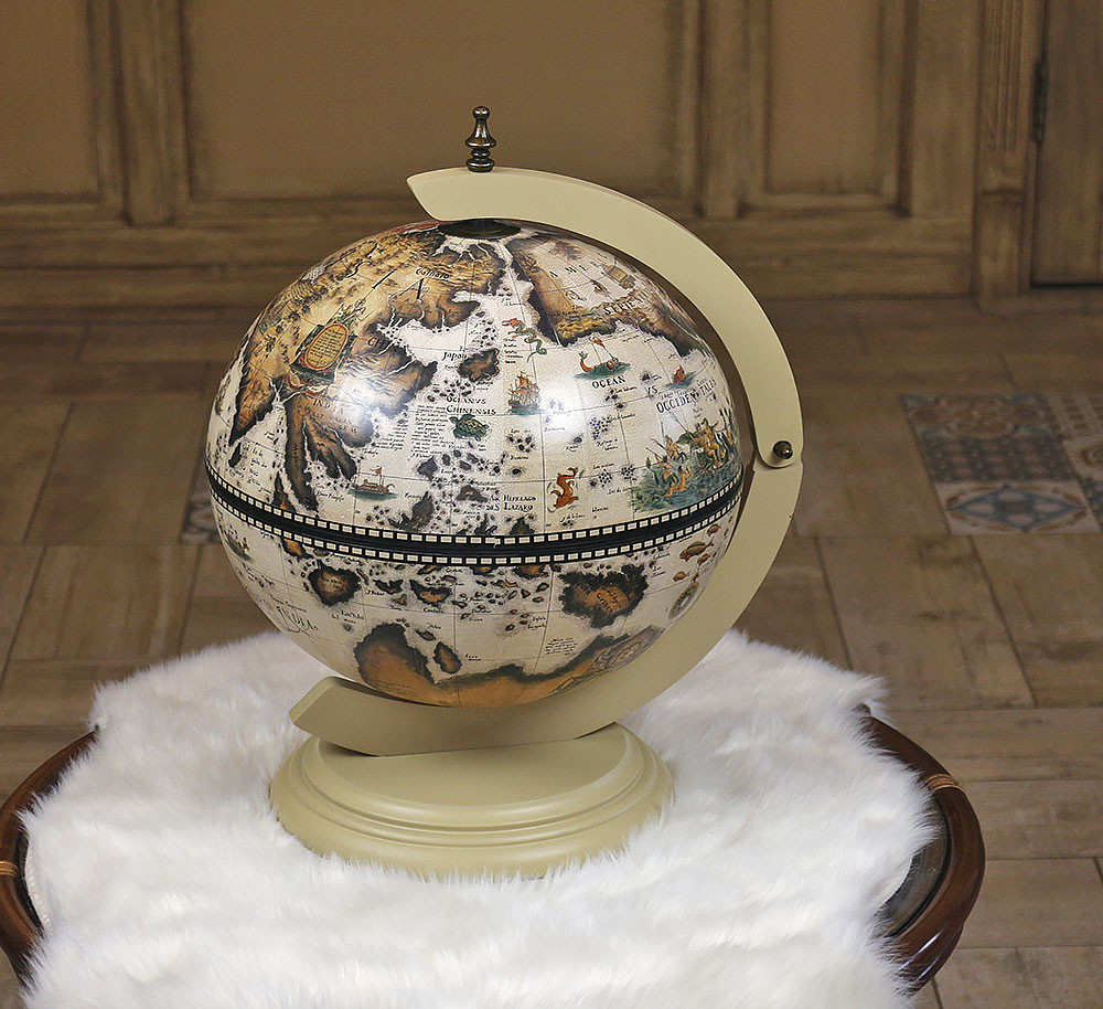 Глобус бар настольный Карта мира белый сфера 33 см Гранд Презент 33002W - фото 6 - id-p1628278815