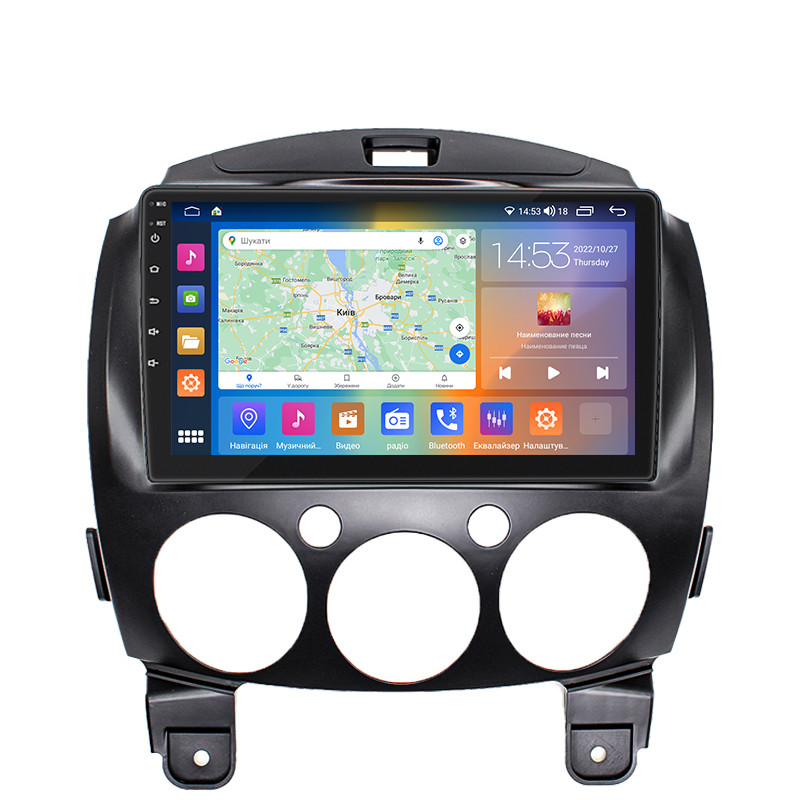Штатна магнітола 9" Lesko для Mazda 2 II Рестайлінг (DE2) 2010-2014 4/64Gb CarPlay 4G Wi-Fi GPS Prime Маз 6 шт.