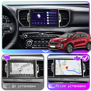 Штатна магнітола 9" Lesko для Kia Sportage IV Рестайлінг 2018-н.в. 4/64Gb CarPlay 4G Wi-Fi GPS Prime Кіа, фото 3