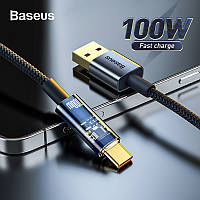 Кабель USB на Type-C 100W 6A Baseus для быстрой зарядки Auto Power-Off Type-C 1м (черный)