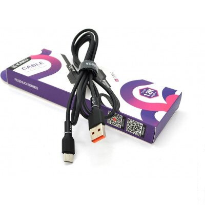 Кабель iKAKU KSC-452 FEIZHUO aluminum alloy charging data cable series for Type-C, Black, довжина 1,2 м
