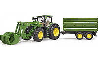 Игрушка Bruder Трактор John Deere 7R350 с погрузчиком и прицепом 1:16 (03155)