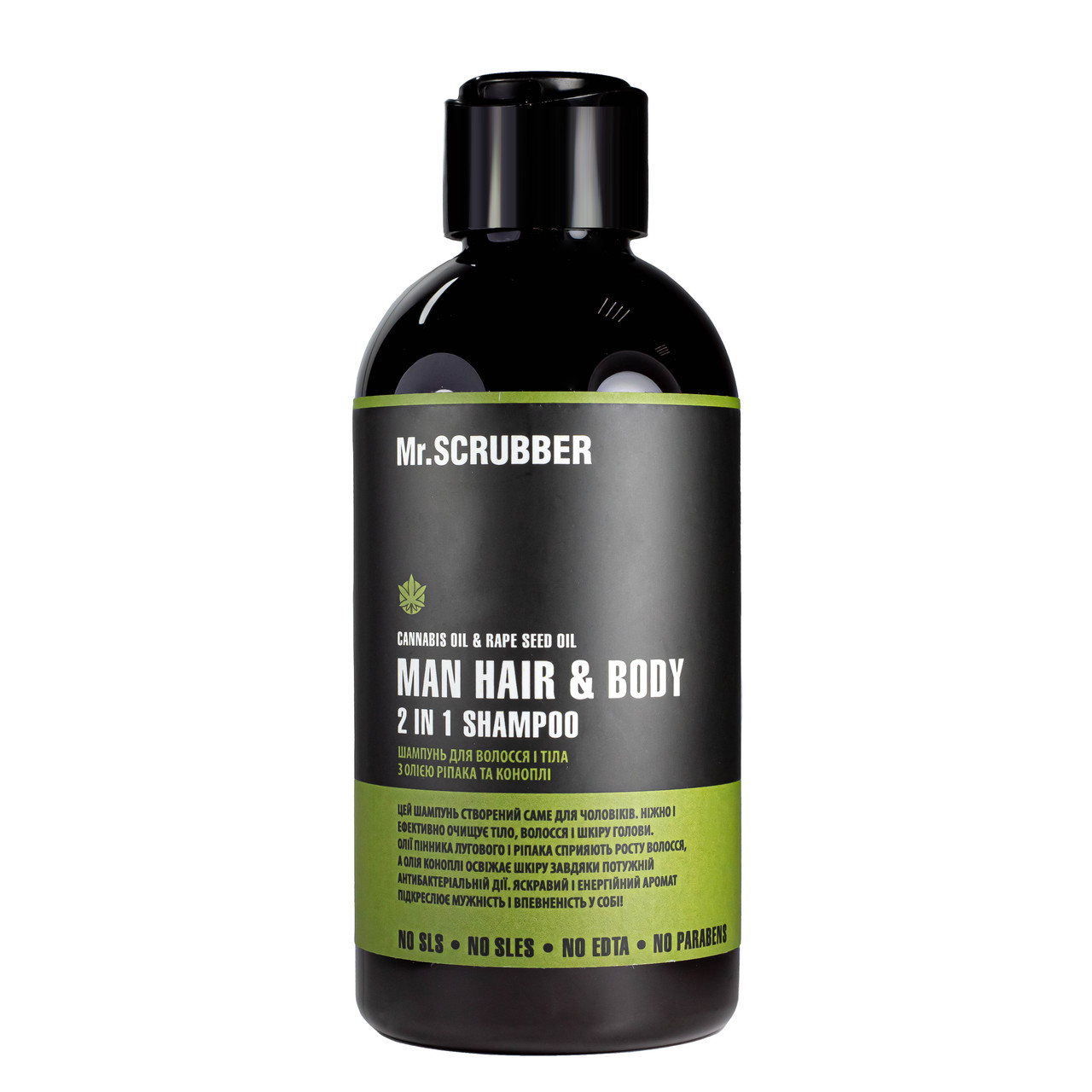 Шампунь для волосся і гель для тіла 2 in 1 Mr. Scrubber Man Hair & Body Shampoo, 250 мл