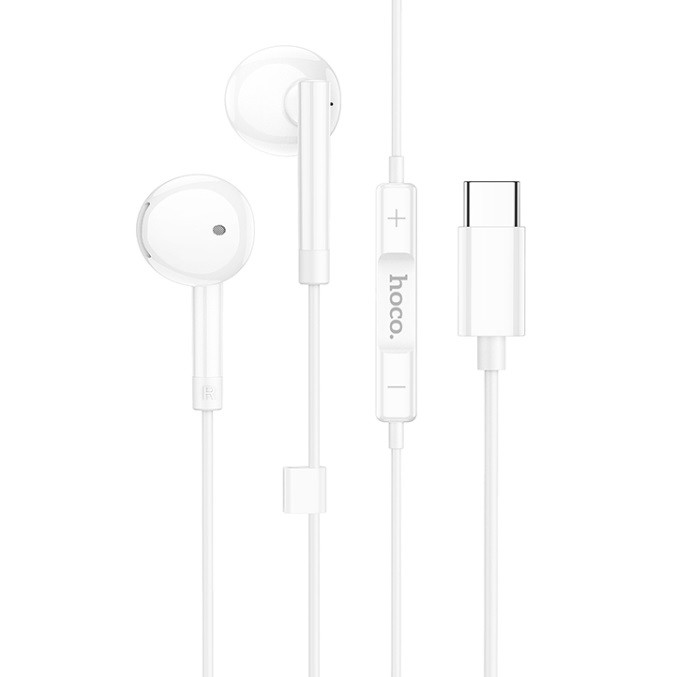 Навушники провідні вакуумні з мікрофоном HOCO M95 (Type-C) Білий, фото 1