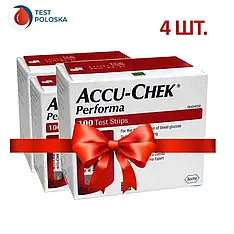 Тест-смужки Акку-Чек Перформа, 100 шт. 4 упаковки