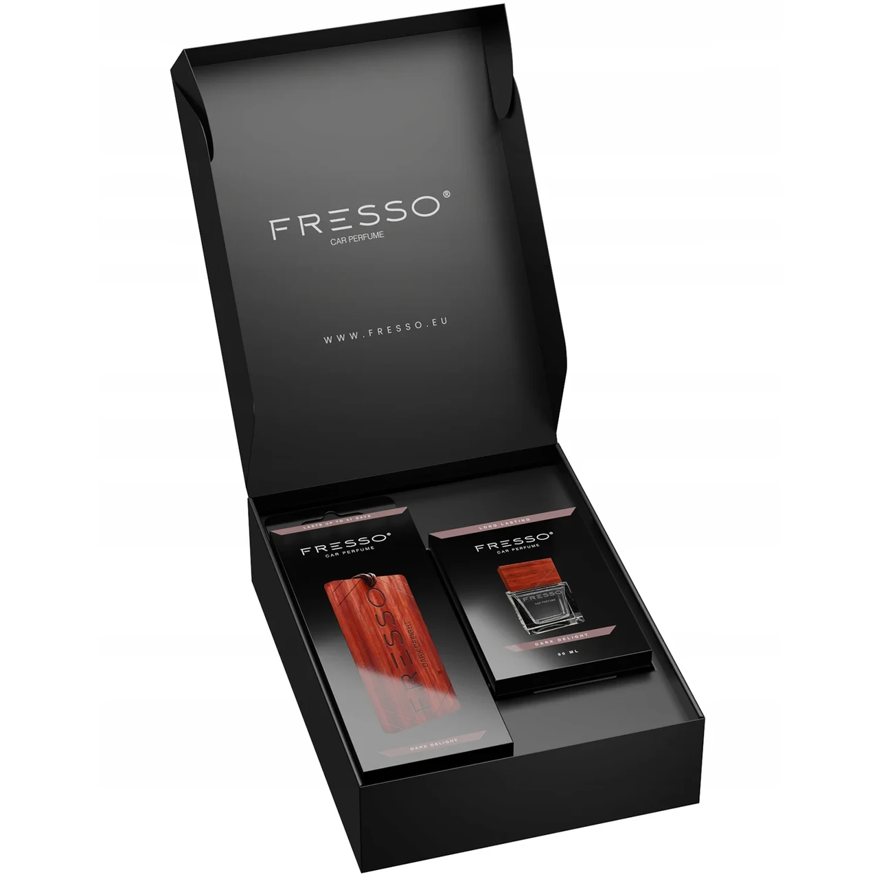 Набір ароматизаторів Fresso Mini Gift Box Dark Delight (аромопідвіска+духи 50мл)