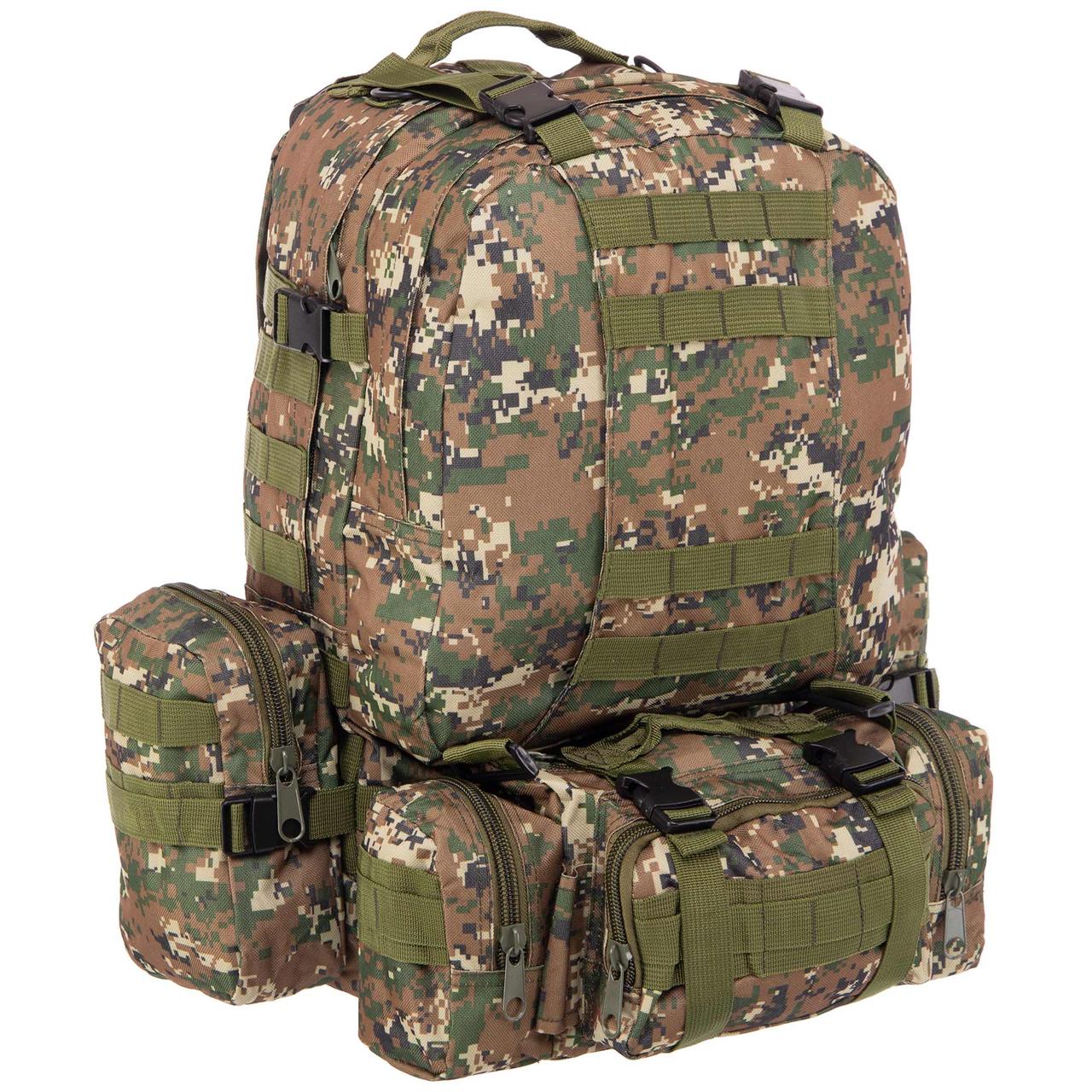 Качественный, надежный рюкзак для военного с подсумками, 60Литров, Камуфляжный большой рюкзак Молли - фото 2 - id-p1716635860
