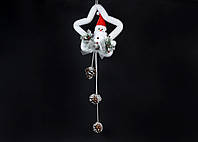 Новогодний подвесной декор Снеговик на звезде, 70х20 см