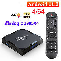 SmartTV X96Max Plus Ultra 4gb/64гб Amlogic s905x4 Android 11 смарт приставка тв