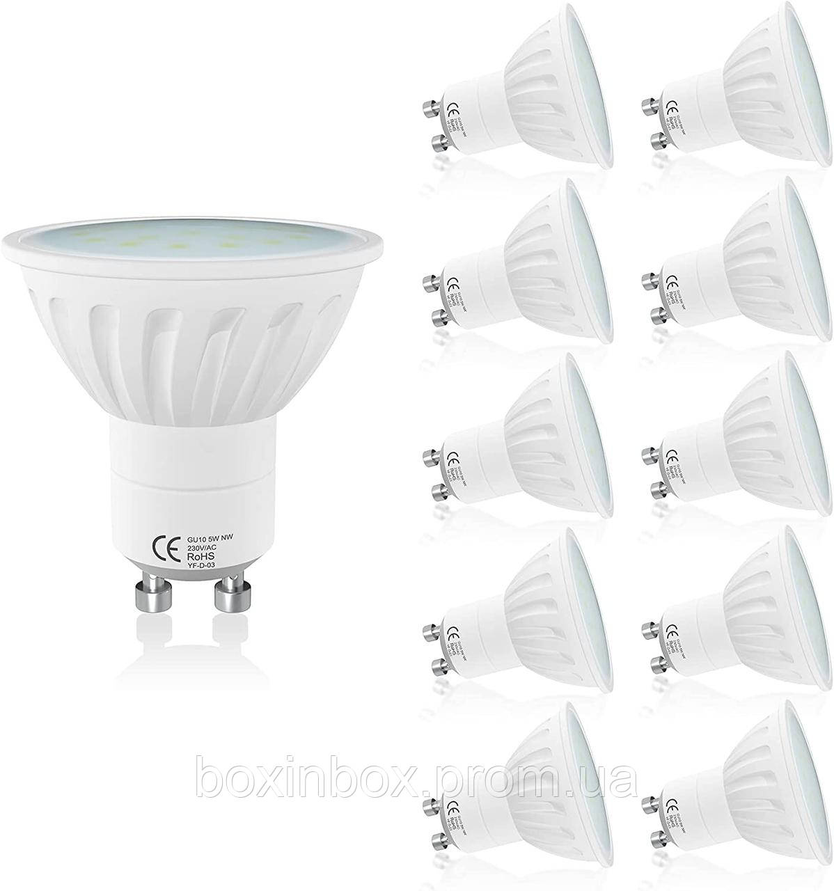 Світлодіодні лампи LAMPAOUS GU10 Cool White 5 Вт, 50 Вт Замінні галогенні лампи GU10, точкові світлодіодні світильники GU10
