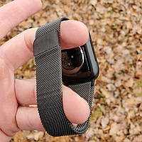 Металический Ремешок для Apple Watch Milanese loop 42/44/45/49 mm черный