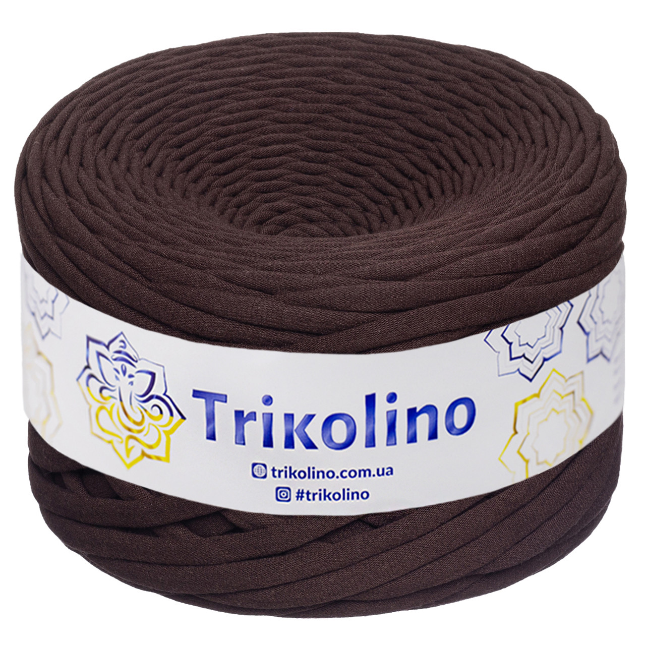 Трикотажна пряжа Trikolino, 7-9 мм., 100 м., Шоколад, нитки для в'язання, фото 1