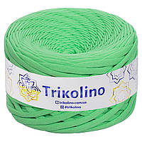 Трикотажная пряжа Trikolino, ширина нитки 7-9 мм., довжина мотка 100 м., Яскраво-зеленый, нитки для вязания