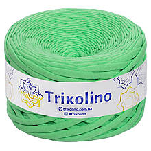 Трикотажна пряжа Trikolino, ширина нитки 7-9 мм., довжина мотка 100 м., Яскраво-зелений, нитки для в'язання