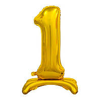Трёхмерный золотой шар цифра "1", 80 см в упаковке
