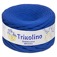 Трикотажна пряжа Trikolino, ширина нитки 7-9 мм., довжина мотка 100 м., Синій електрик