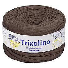 Трикотажна пряжа Trikolino, ширина нитки 7-9 мм., довжина мотка 100 м., Чорний шоколад
