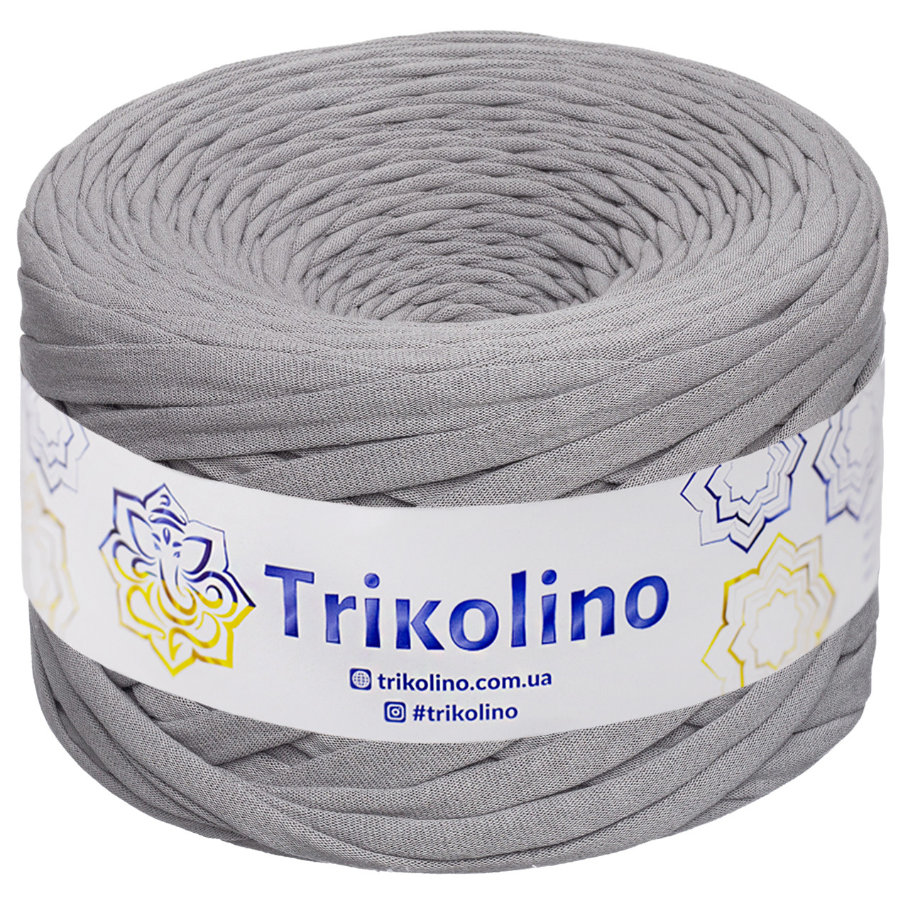 Трикотажна пряжа Trikolino, 7-9 мм., 100 м., Сірий, нитки для в'язання