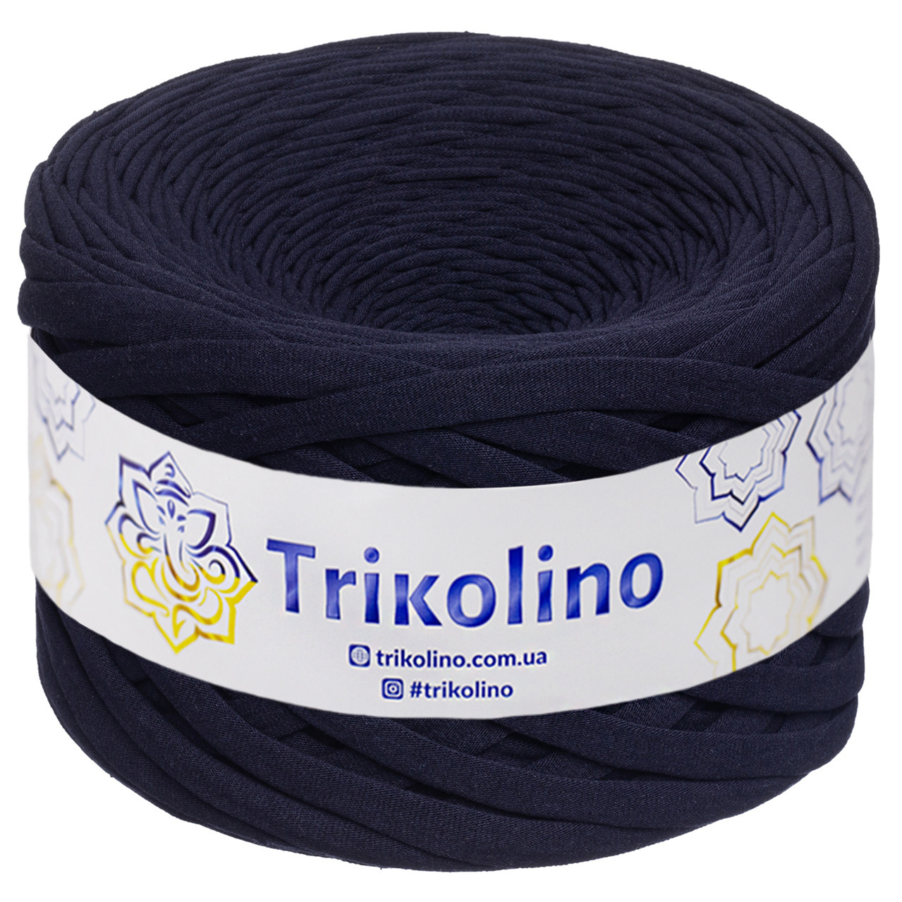 Трикотажна пряжа Trikolino, 7-9 мм., 100 м., Сапфіровий синій, нитки для в'язання