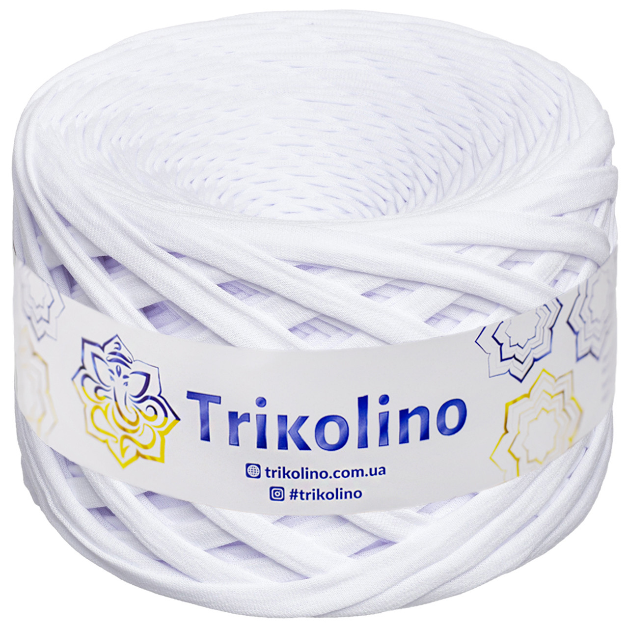 Трикотажна пряжа Trikolino, 7-9 мм., 100 м., Снігова Троянда, нитки для в'язання