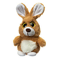 Мягкая новогодняя игрушка под ёлку "Пушистый кролик" 20 см бежевый