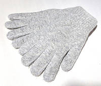 Женские перчатки Калина вязка/махра (М-L) Светло-серые (ПЕРЧ224)
