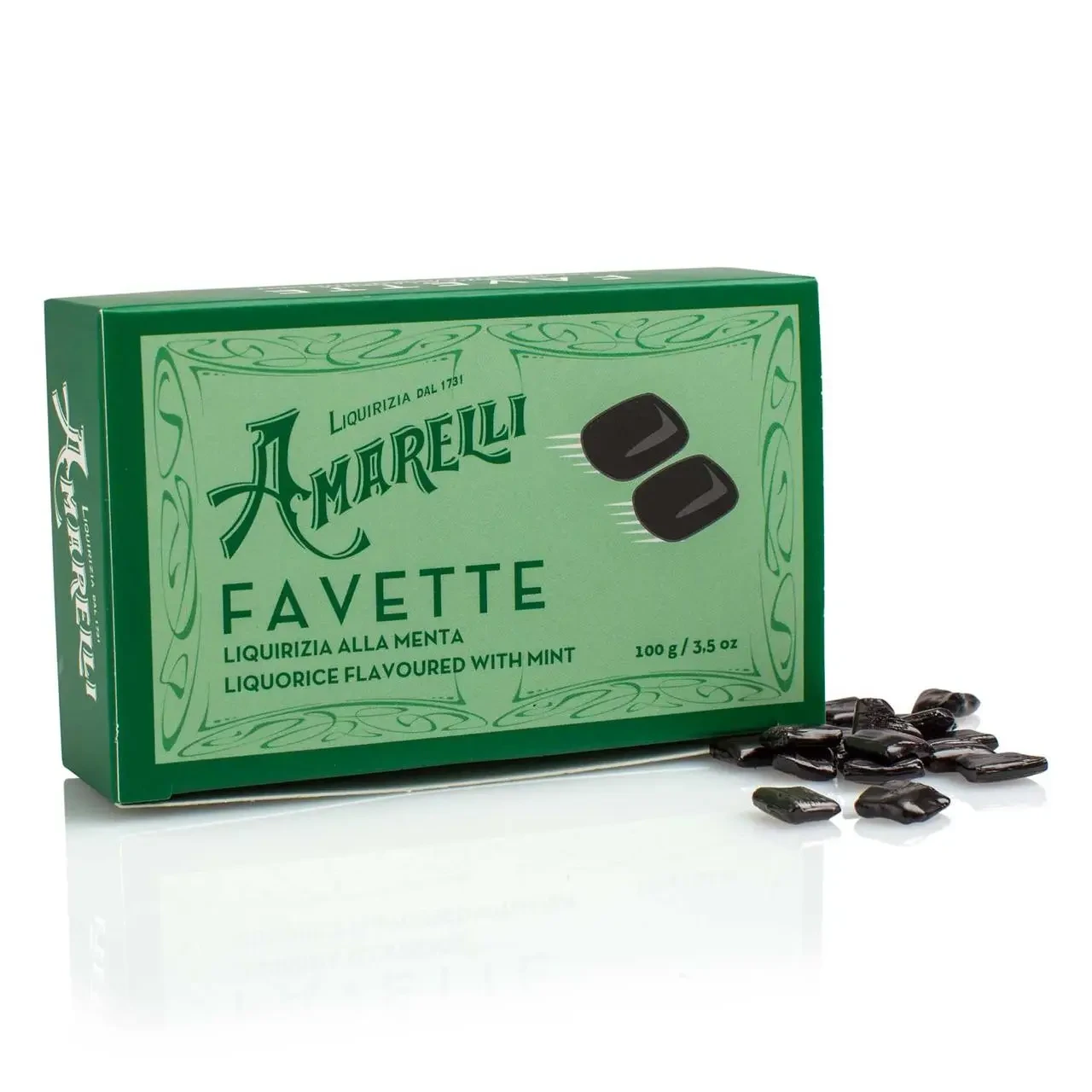Лакричная пастила Amarelli Favette Box м'ятні 100g, фото 1