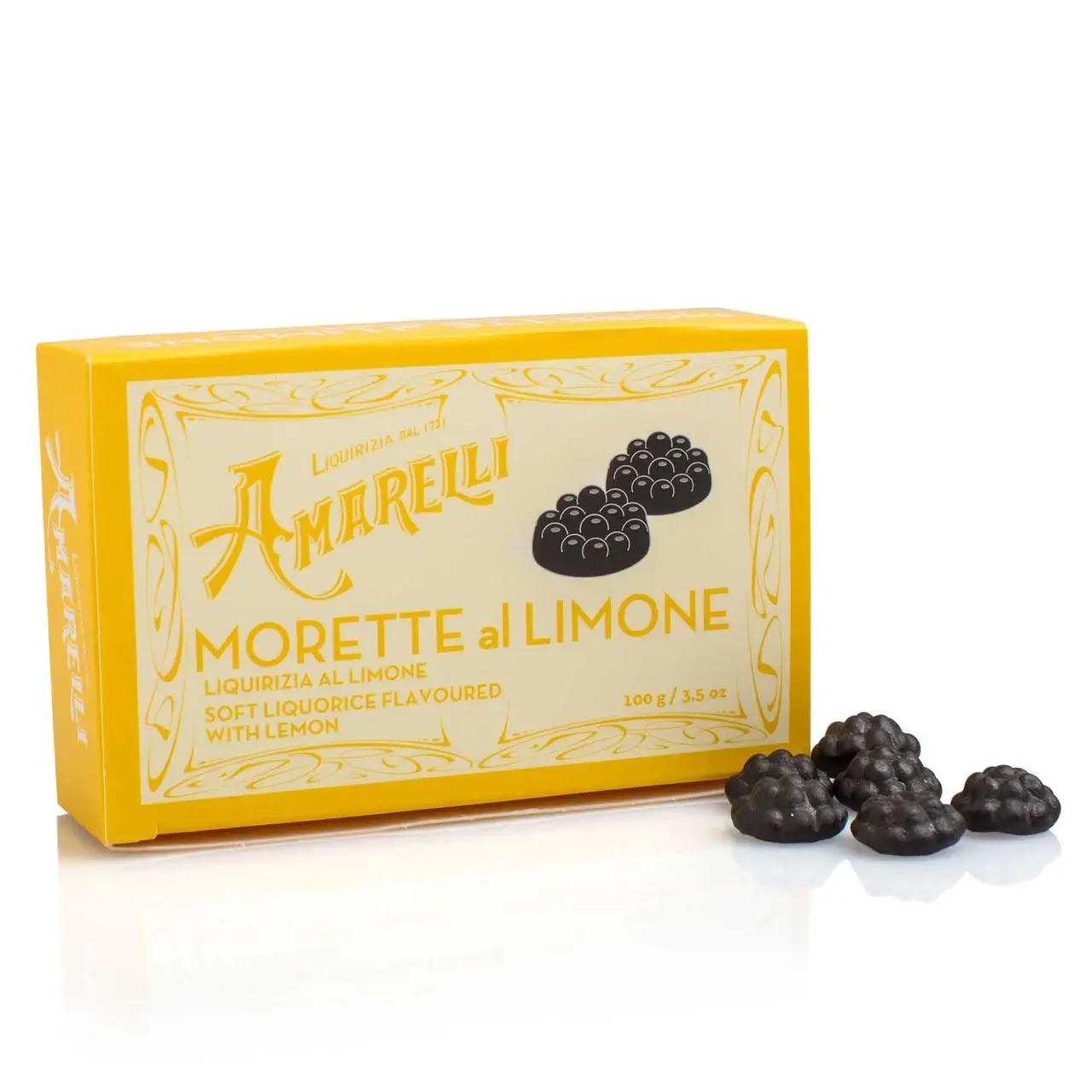 Лакричная пастила Amarelli Morette Box limone 100g, фото 1