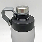 Спортивна пляшка для води 850 мл, EL-1240, Сіра / Пляшечка для залу / Пластикова фляга для води, фото 8