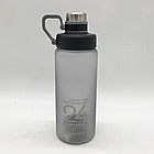 Спортивна пляшка для води 850 мл, EL-1240, Сіра / Пляшечка для залу / Пластикова фляга для води, фото 4