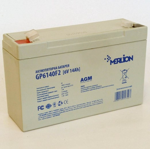 Акумуляторна батарея AGM Merlion 6 V 14 AH (GP614F2/15750)