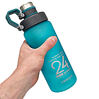 Спортивна пляшка для води 850 мл, EL-1240, Блакитна / Пляшечка для залу / Пластикова фляга для води, фото 3