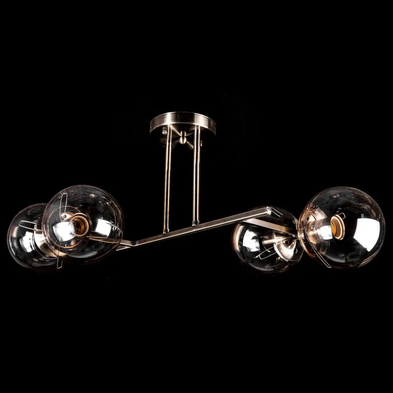 Люстра "молекула" в стилі лофт на 4 лампи Е27 колір антична бронза PM-P5-N5160/4, фото 1