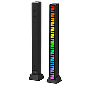 Нічник RGB USB світильник з датчиком звуку UKC V8 Black