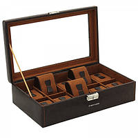 Скринька для зберігання 10- ти годинників Friedrich Lederwaren "Bond" з екошкіри коричневого кольору