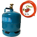 Балон газовий 8 л., 4.2 кг. + плита на 2 комфорки Ocean + редуктор + шланг 1.5м., фото 2