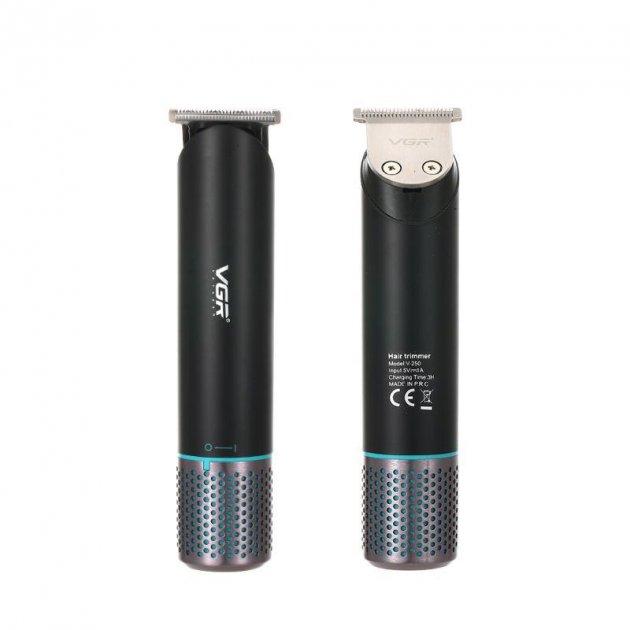 Машинка для стрижки волосся та бороди акумуляторна бездротова професійна VGR (V-250) Pro Чорна