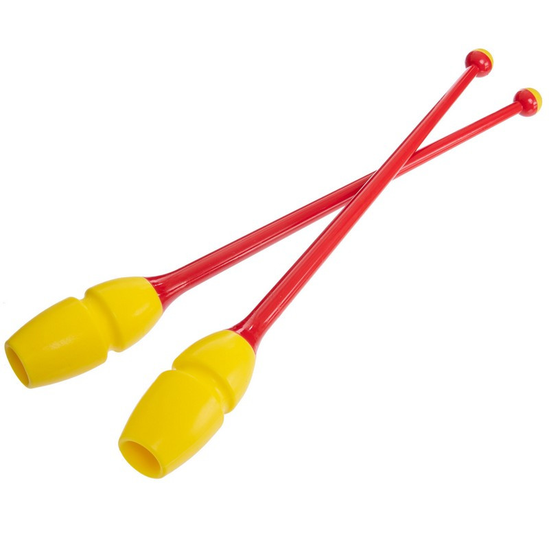 Булави для художньої гімнастики Zelart 0963 довжина 45 см Red-Yellow, фото 1