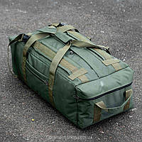 Армейский тактический транспортный баул Novator зеленый сумка рюкзак походной на 80 л для вещей военный ВСУ