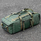 Армійський тактичний транспортний баул Novator зелений сумка похідний рюкзак на 80 л для речей військовий ЗСУ, фото 4