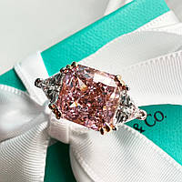 Кольцо T*ffany Square Pink Diamond Ring, Качество Premium Lux