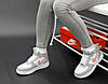 Жіночі зимові кросівки Nike Air Force Вiс Winter TM Найк Форс біло-сірі шкіряні на хутрі високі, фото 4
