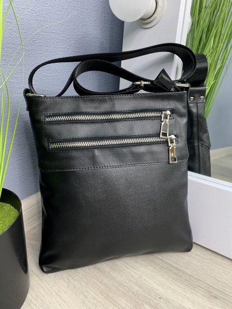 Чоловіча шкіряна сумка через плече LT 16236 чорна