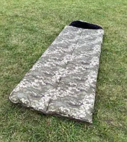 Зимовий спальний мішок військовий тактичний ЗСУ теплий спальник до -15 армійський індивідуальний похідний спальник піксель