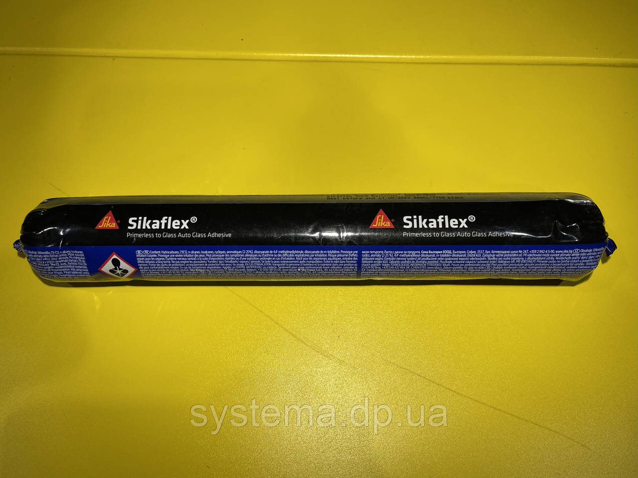 Sikaflex® SOLO (3 години з подушками) - поліуретановий клей для заміни автомобільного скла чорний, 600 мл