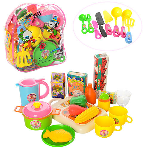Детская игровая посуда с продуктами 9953 в рюкзаке - фото 1 - id-p1716779891