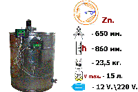 Медогонка 3-х рамочная, поворотная, оцинкованная, без подставки с электроприводом 220/12V.