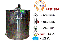 Медогонка 4-х рамочная поворотная нержавеющая AISI 304 с эл. приводом 12 В