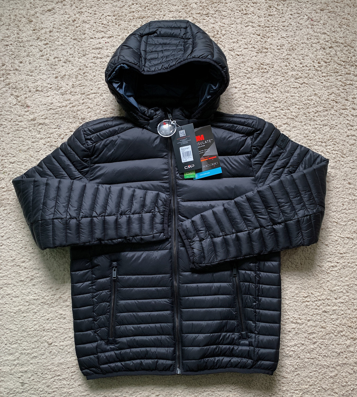 Чоловіча куртка CMP Man Jacket Snaps Hood чорна 32K3167-U901 Оригінал